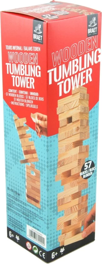 Braet Grote Toren - Hout - 29x7,5x7,5 Cm 2 Braet Grote Toren - Hout - 29x7,5x7,5 Cm - Afbeelding 2
