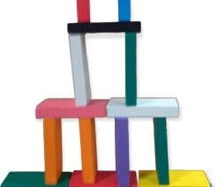 Jobber Toys Jobber - Domino - Grote Stenen - Houten Speelgoed - Mooie Kleuren - 100 -Vloerspellen Verkoop 547x840