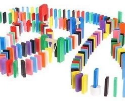 A&K XXL Domino Set Van Hout - 1080 Delig Inclusief Elementen - Vloerspel - Voor Kinderen En Volwassenen - Jongens En Meisjes -Vloerspellen Verkoop 550x200