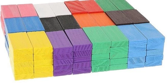 Kruzzel Domino Stenen - 360 Stuks - Domino Hout Set - Diverse Kleuren - Puzzel - Vloerspel - Speelgoed - Cadeau Kind 6 Kruzzel Domino Stenen - 360 Stuks - Domino Hout Set - Diverse Kleuren - Puzzel - Vloerspel - Speelgoed - Cadeau Kind - Afbeelding 6