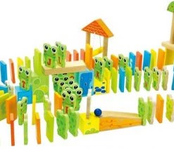 Small Foot Company Smallfoot: Houten Speelgoed Dominobaan "Domino-rally Kikkers"