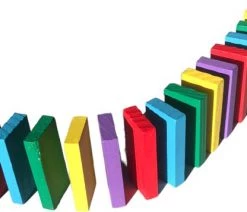 Jobber Toys Jobber - Domino - Grote Stenen - Houten Speelgoed - Mooie Kleuren - 100 -Vloerspellen Verkoop 550x357 1