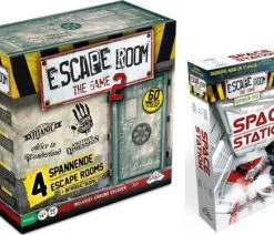 Merkloos Spellenbundel - Escape Room - 2 Stuks - The Game Basisspel 2 & Uitbreiding Space Station
