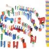 Merkloos XXL Gekleurde Houten Dominostenen Set - Met 1080 Domino Stenen & 45 Elementen - Dominoset 1131-Delig
