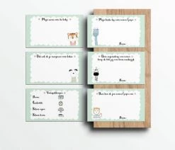 The Silly Giraffe Babyshowerspelletjes: Babyshower Invulkaarten - Wens En Voorspellingskaartjes