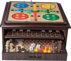Playtive Houten Bordspel 10-in-1 - Houten Box Met 10 Spelletjes - Aanbevolen Leeftijd: Vanaf 6 Jaar - Speelplezier Voor Het Hele Gezin - Voor 1 Tot 6 Spelers -Vloerspellen Verkoop 550x470 8