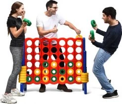 Meubelexpert- Giant Connect 4 Voor Kinderen En Volwassenen Met 42 Ronde Tokens, Ideaal Voor Binnen En Buiten -Vloerspellen Verkoop 550x471