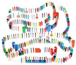 Kruzzel Mega XXL Dominostenen Set Hout - 1131-Delig - Diverse Kleuren - Met Bewaartas - Voor Jong En Oud - Vloerspel - Tijdverdrijf - Speelgoed - Alle Leeftijden - Voor Het Hele Gezin - Lachen - Klassiek Spel - Teamspel - Gezelschapsspel