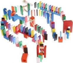 Nagtegaal Design Kleurrijke Domino Stenen Speelset Met Leuke Extra's - Hout 1131 Delig -Vloerspellen Verkoop 550x494