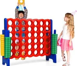 Meubelexpert- Giant Connect 4 Voor Kinderen En Volwassenen Met 42 Ronde Tokens, Ideaal Voor Binnen En Buiten -Vloerspellen Verkoop 550x503 1
