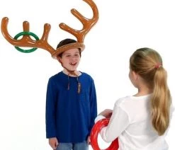 Merkloos Kerstspel Rendier Ringwerpen - Kerst - Opblaasbaar - Bruin -Vloerspellen Verkoop 550x510