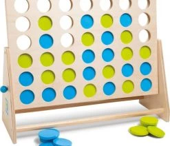 BS Toys 4 Bij Elkaar - Strategisch Spel Vanaf 6 Jaar - Geschikt Voor 2 Spelers - Groen/Blauw