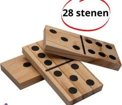 Outdoor Games Grote Domino Spel - Stenen Gemaakt Van Hout - 28 Stenen - Speelgoed - Binnen