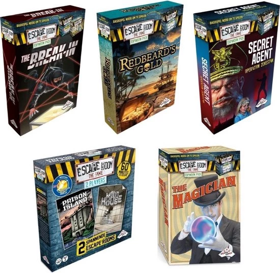 Identity Games Uitbreidingsbundel - 5 Stuks - Escape Room - Mad House & The Magician & Redbeard's Gold & The Break-in & Secret Agent 1 Identity Games Uitbreidingsbundel - 5 Stuks - Escape Room - Mad House & The Magician & Redbeard's Gold & The Break-in & Secret Agent