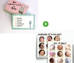 The Silly Giraffe Babyshower Spelletjes: "Het Verboden Woord Is Baby" En "Bier Of Baby"- Babyshower Invulkaarten - Babyshowerspel