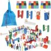Kruzzel Domino Stenen - 360 Stuks - Domino Hout Set - Diverse Kleuren - Puzzel - Vloerspel - Speelgoed - Cadeau Kind