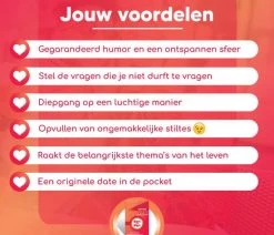 Hart Tot Hart Dating - 2-in-1 Date Spel - Leuke Gesprekskaarten Voor Een Date Night - Dating Vragenspel - Date Spel Vragen - Relatie Kaartspel - Relatiespel Volwassenen - Gespreksstarters - Dating Spel Voor Een Openhartig Gesprek 33 Hart Tot Hart Dating - 2-in-1 Date Spel - Leuke Gesprekskaarten Voor Een Date Night - Dating Vragenspel - Date Spel Vragen - Relatie Kaartspel - Relatiespel Volwassenen - Gespreksstarters - Dating Spel Voor Een Openhartig Gesprek -Vloerspellen Verkoop 550x550 120