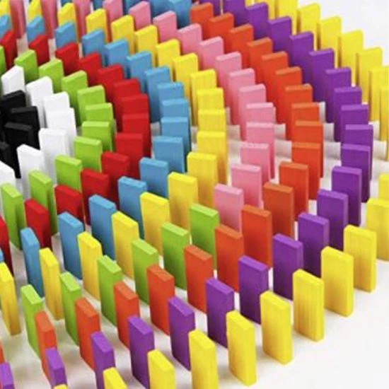 MIK Trading Houten Domino Stenen Voor Kinderen - 120 Stuks Set 3 MIK Trading Houten Domino Stenen Voor Kinderen - 120 Stuks Set - Afbeelding 3