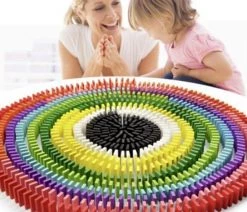 MIK Trading 240 Stuks Houten Domino Stenen + 32 Stuks XL Accessoire Set