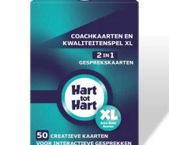 Hart Tot Hart 2-in-1 Coachkaarten En Kwaliteitenspel XL - Extra Grote Kaarten In A6 Formaat - Associatiekaarten En Complimentenspel - Coachingskaarten - Kwaliteiten Kaartspel - Gespreksstarter - Complimenten Kaartjes - Gesprekskaarten Voor Een Openhartig Gesprek -Vloerspellen Verkoop 550x550 89
