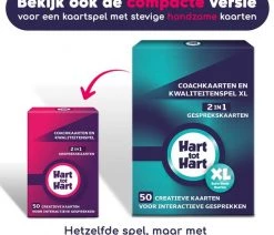 Hart Tot Hart 2-in-1 Coachkaarten En Kwaliteitenspel XL - Extra Grote Kaarten In A6 Formaat - Associatiekaarten En Complimentenspel - Coachingskaarten - Kwaliteiten Kaartspel - Gespreksstarter - Complimenten Kaartjes - Gesprekskaarten Voor Een Openhartig Gesprek -Vloerspellen Verkoop 550x550 98