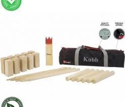 Ubergames KUBB - Official - Luxe Tas - Hardhout Top Kwaliteit Klasse En Geweldig