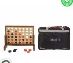 Ubergames Luxe Vier Op Een Rij - Tafelmodel Uit India-hout 47x32 Cm Top - Strategisch En Tactisch Denkspel - Kwaliteit Klasse En Geweldig