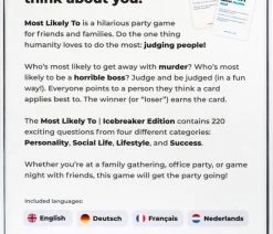 Most Likely To? Most Likely To IJsbreker Editie - Partyspel Met 220 Vragen - Nederlands & Engels Kaartspel -Vloerspellen Verkoop 550x700