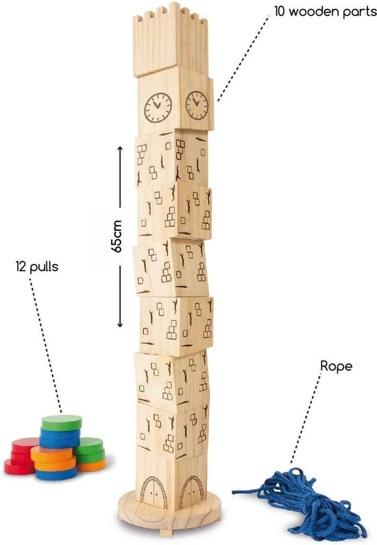 BS Toys BS Balance Toren - Hout 7 BS Toys BS Balance Toren - Hout - Afbeelding 7